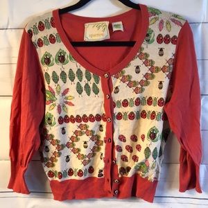 Anthropologie Sparrow Bug Cardigan Size XL Pink